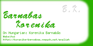 barnabas korenika business card